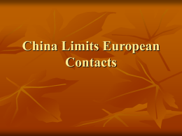 China Limits European Contacts
