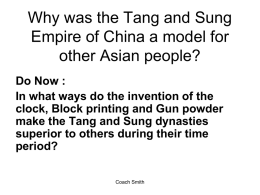 The T`ang and Sung Dynasties