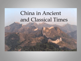 China in Ancient and Classical Times