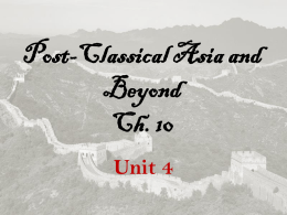 Post-Classical Asia and Beyond