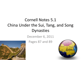 Cornell Notes 5-1 Sui Tang and Song China