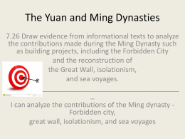 Yuan and Ming Dynasty
