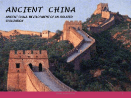 WORLD HISTORY Ancient China