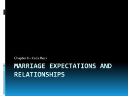 Marriage Expectations and Relationships