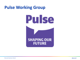 Report of the Pulse Working Group Nov 2011
