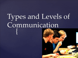 11. Types and Levels of Communication