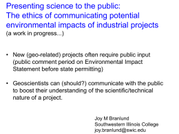 The ethics of communicating potential environmental