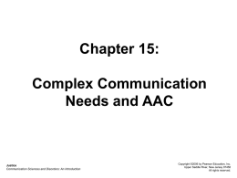 Chapter 15: Complex Communication Needs and AAC