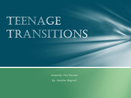 Teen Transitions Jeopardy