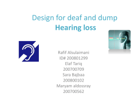 Design for deaf and dump Hearing loss