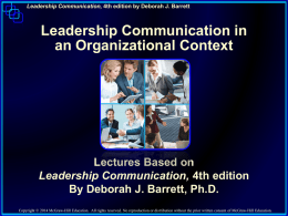 Leadership Communication, 4th edition by Deborah J. Barrett A