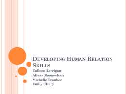 Developing Human Relation Skills
