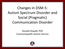 DSM-5 - Commonwealth Autism Service