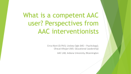 What is a competent AAC user? - School of Education