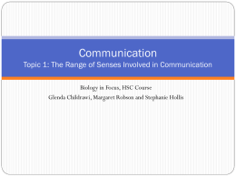 1.1.1 The Range of Senses Involved in Communication