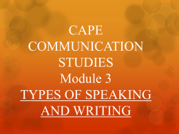 CAPE COMMUNICATION STUDIES Module 3