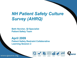 NH Patient Safety Culture Survey (AHRQ)