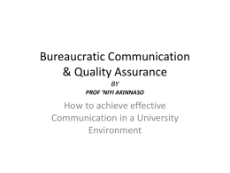 Bureaucratic Communication & Quality Assurance