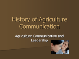 History of Agriculture Communications