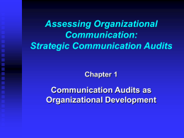Assessing Organizational Communication Ch 01