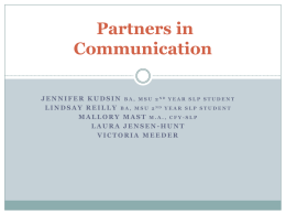 Partners in Communication - CCRESA Early On Training & TA