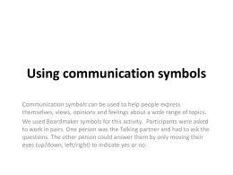 ppt for using communication symbols - IFM-SEI