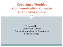October 17, 2013 - Healthy Communications Climate