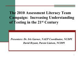 Assessment Literacy - Public Schools of North Carolina
