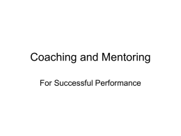 Coaching and Mentoring for Successful Performance