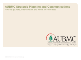 AUBMC Strategic Planning and Communications