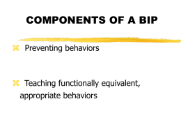 COMPONENTS OF A BIP - University of New Mexico
