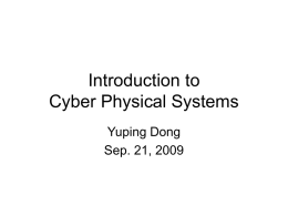 Introduction to Cyber Physical Systems - Home