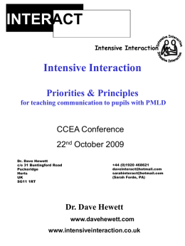 Intensive Interaction - Northern Ireland Curriculum