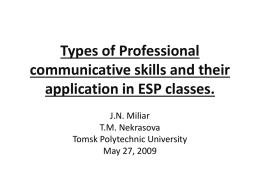 Types of communicative skills and its application