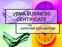 VBMA BUSINESS CERTIFICATE