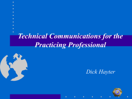 Technical Communications for the Practicing Professional