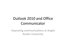 Outlook 2010 and Office Communicator