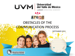 OBSTACLES OF THE COMMUNICATION PROCESS