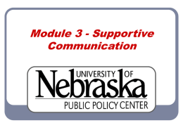 Module 3 - Supportive Communication