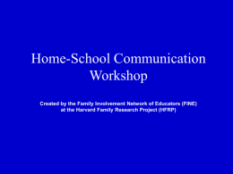 Home-School Communication Workshop