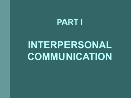 Interpersonal Communication and Counseling for Clients on