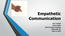 Empathetic Communication - University of North Carolina at