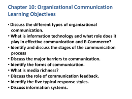 Chapter 10 Organizational Communication