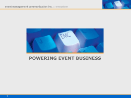 Slide Presentation - EMC Online Exhibitor Manuals and Services