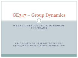 GE347 – Group Dynamics