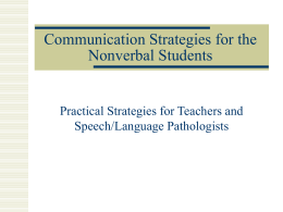 Communication Strategies for the Nonverbal Students