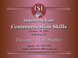 Improving Your Communication Skills