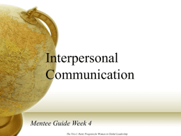 Interpersonal Communication - Vira I. Heinz Program for