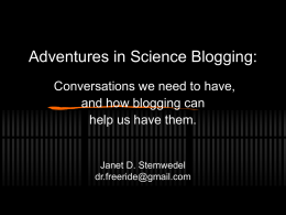 Adventures in Science Blogging:
