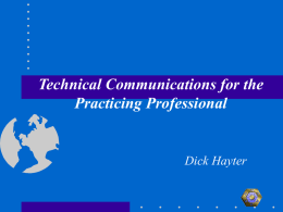 Technical Communications for the Practicing Professional